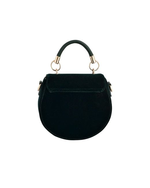Fable England Black Badger Embroidered Top Handle Saddle Bag