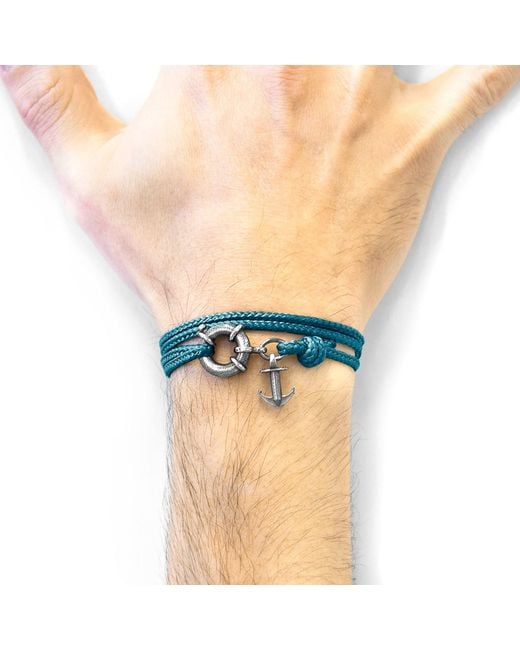 Anchor and Crew Blue Ocean Clyde Anchor & Rope Bracelet for men