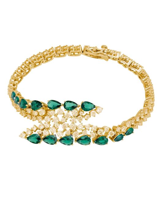 Latelita London Metallic Baroness Tennis Bracelet Emerald