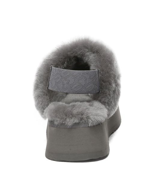 EverAu Australia Gray Wagtail Removable Strap Platform Slippers