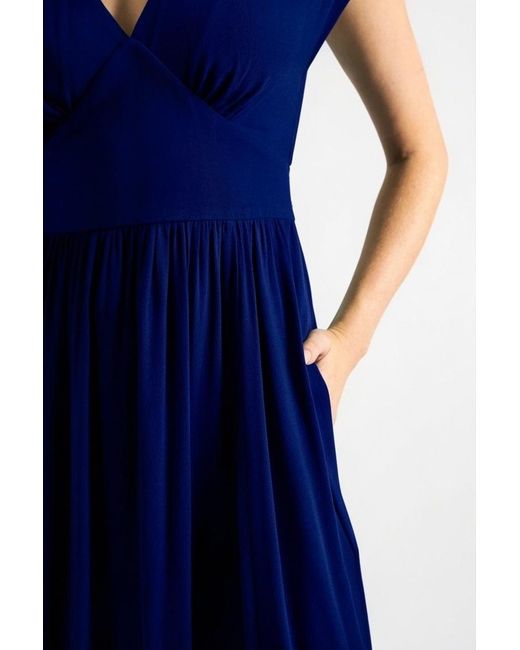 Louche Purple Unity Linen Mix Midi Dress