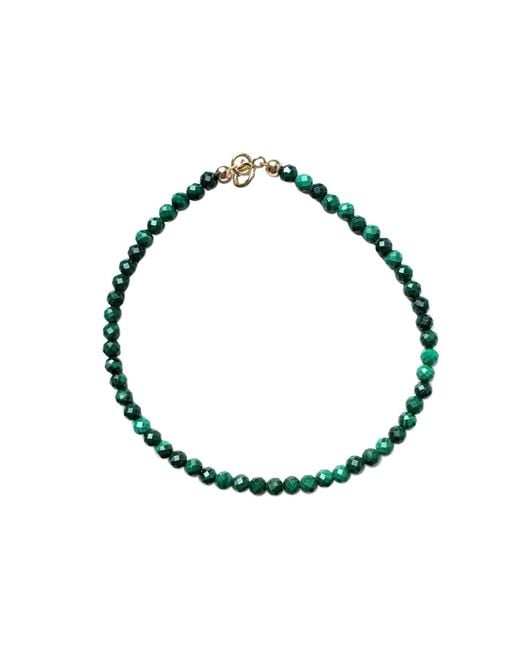 Herself Collections Green 14K Solid Malachite Bracelet