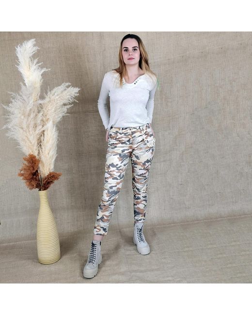 Lalipop Design Gray Neutrals Five-Pocket Camo Pants