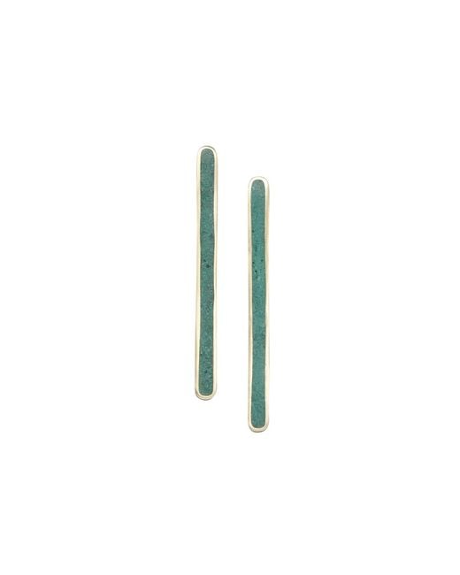 Zeworks Green Malala Stick Malachite Earrings