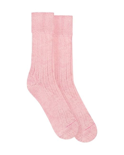 Paul James Knitwear Pink Alpaca Kenilworth Lounge Socks