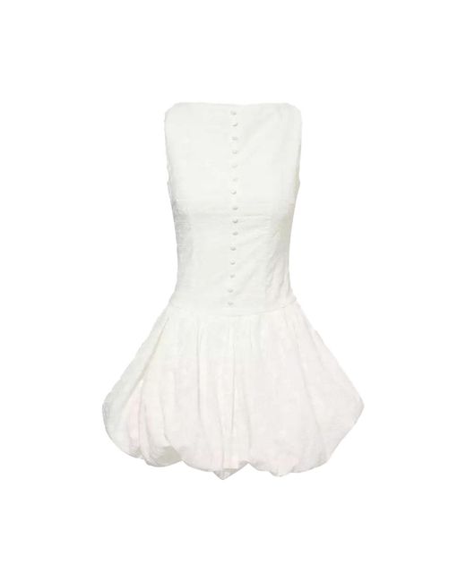 Amy Lynn White Grazia Cotton Mini Puffball Dress