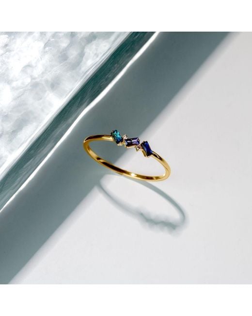 Belinda Jewelz Pink Ruby Triple Baguette Birthstone Ring