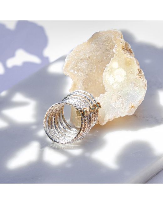 Charlotte's Web Jewellery White Spin For Peace Stacking Ring