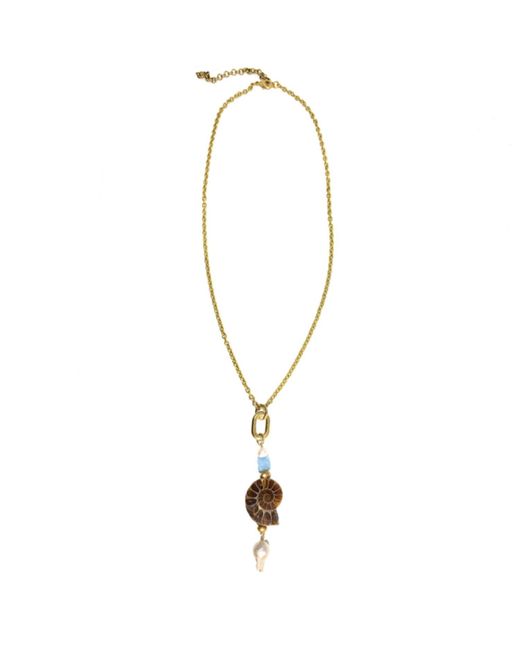Rachel Nathan Metallic Neutrals Coastal Keepsake Necklace