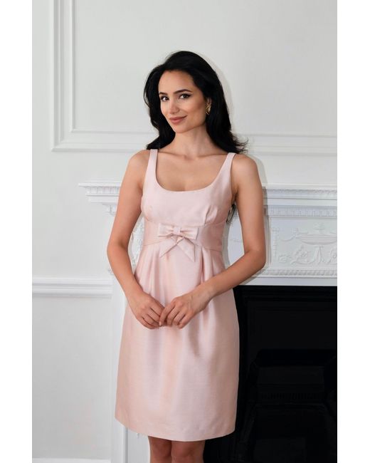 Santinni Pink 'Sabrina' 100% Wool & Silk Dress