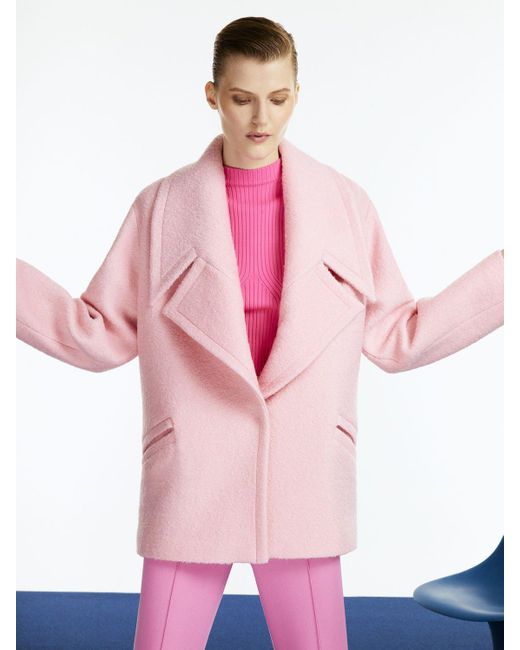 pink lapel coat