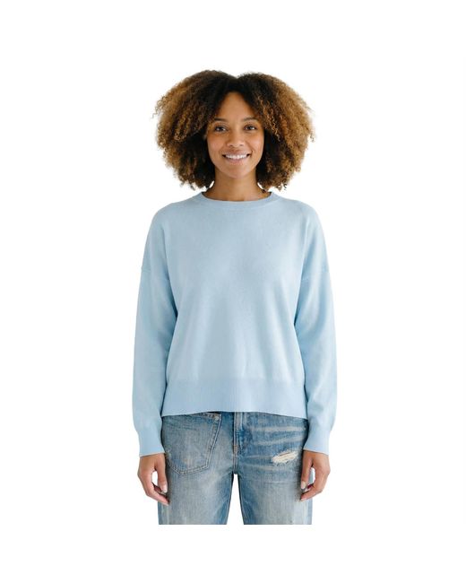 Zenzee Blue Cashmere Crewneck Sweater