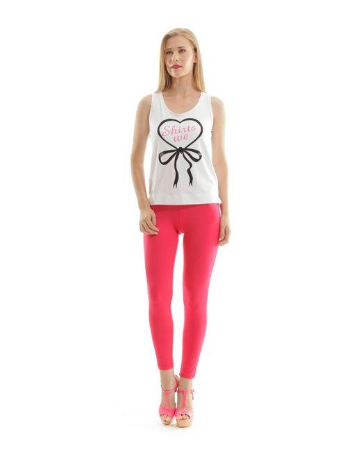 Conquista White Printed Sleeveless Top
