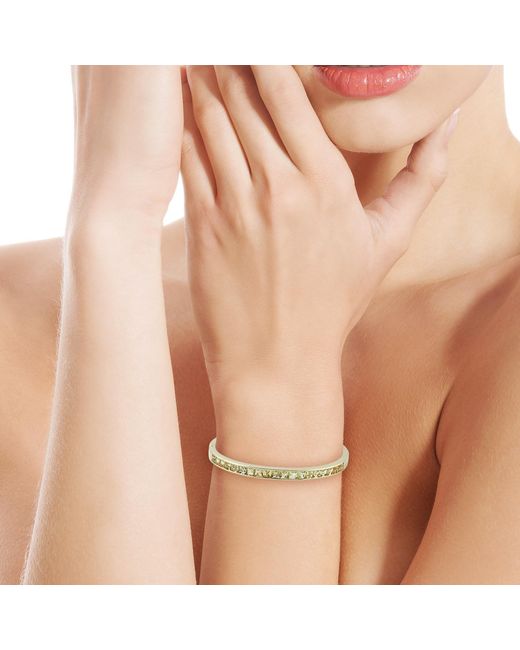 Artisan Metallic Princess Cut Aquamarine Cuff Bracelet