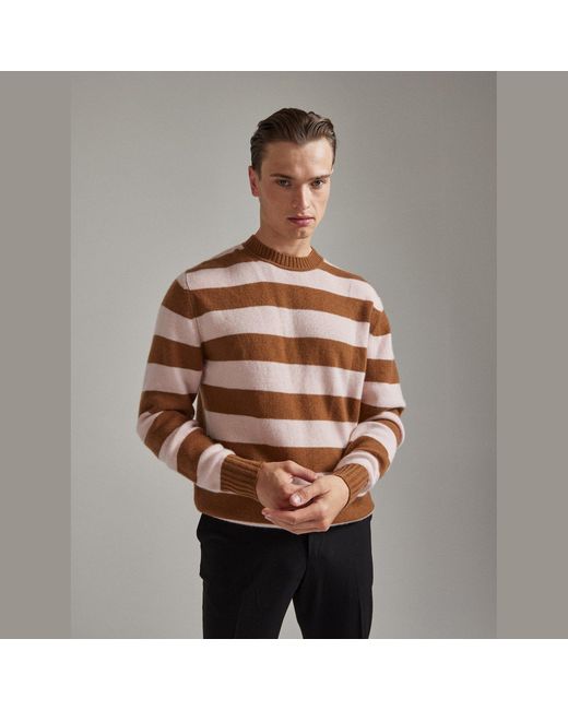 Salts Cashmere Brown Lofty Knit Crew Neck Sweater