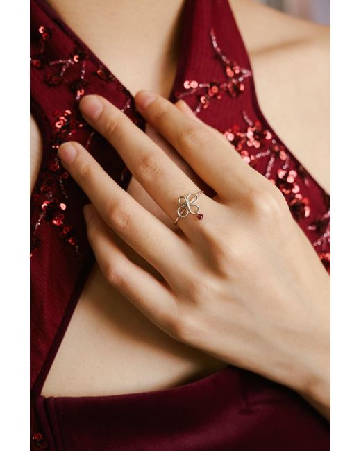 Inari Jewellery White Sago Nyonya Knot Gem Ring