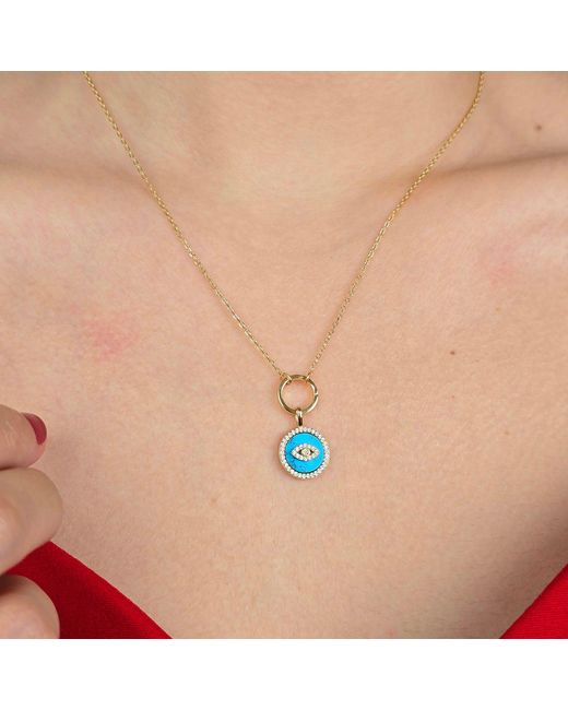 Harfi Blue Plated Evil Eye Pendant Charm Necklace