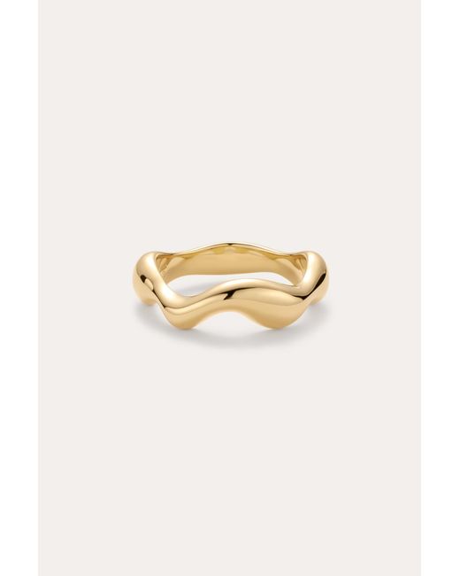 Vanhi Metallic Vica Fluid Wave Chunky Band Ring