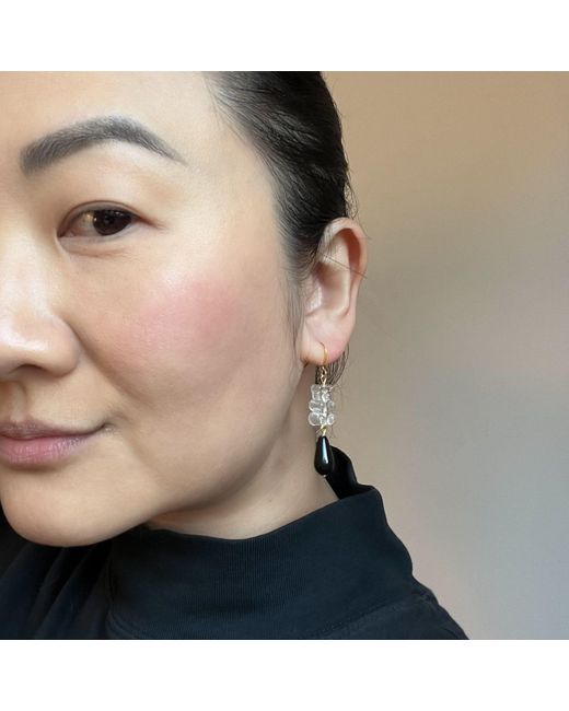 By Chavelli White Gummy Bear Pearl Drop Dangly Earrings