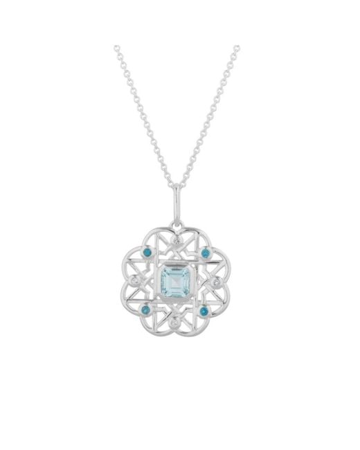 Lulu B London White Topaz Gemstone Flower Necklace