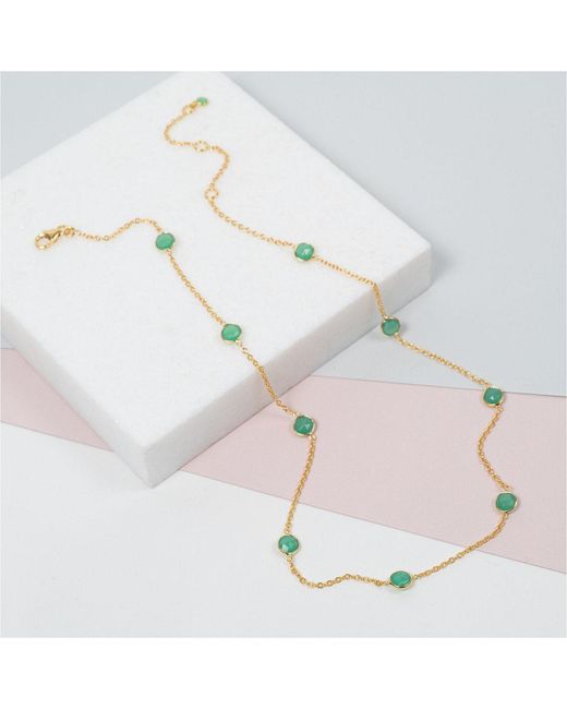 Auree Jewellery Brown Antibes Chrysoprase And Vermeil Station Necklace