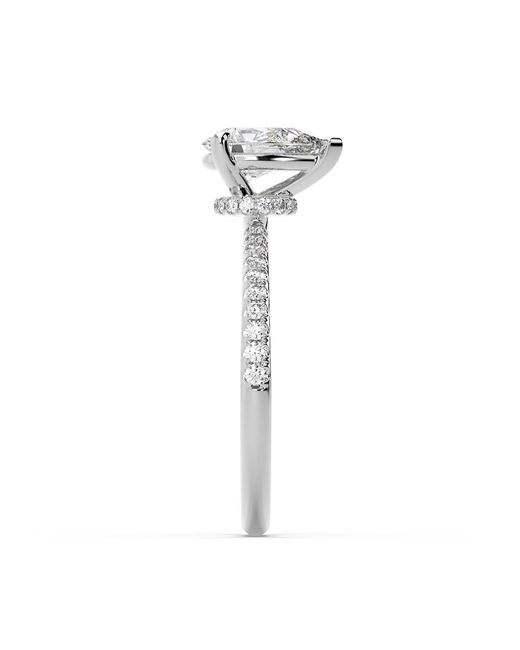 Artisan White 14K Cocktail Ring With Pear Cut Lab-Grown Diamond
