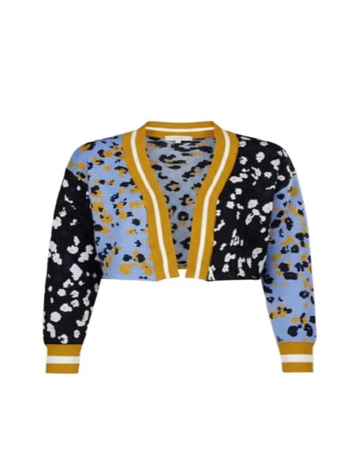Saachi Blue Multitone Floral Cardigan