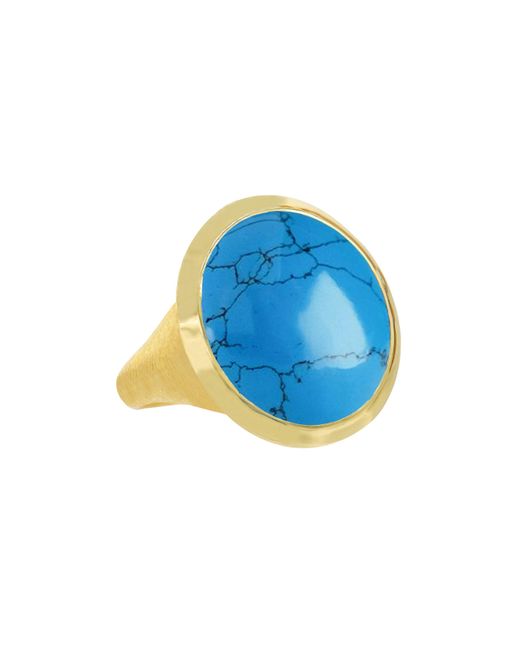 Marcia Moran Blue Dalila Round Statement Ring