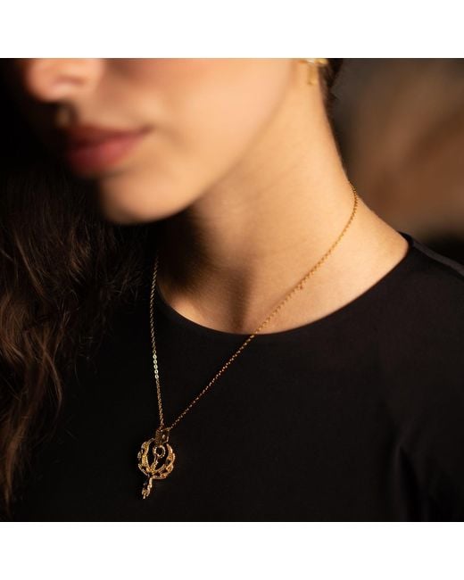 Ebru Jewelry Metallic Golden Phoenix Rising Guardian Necklace