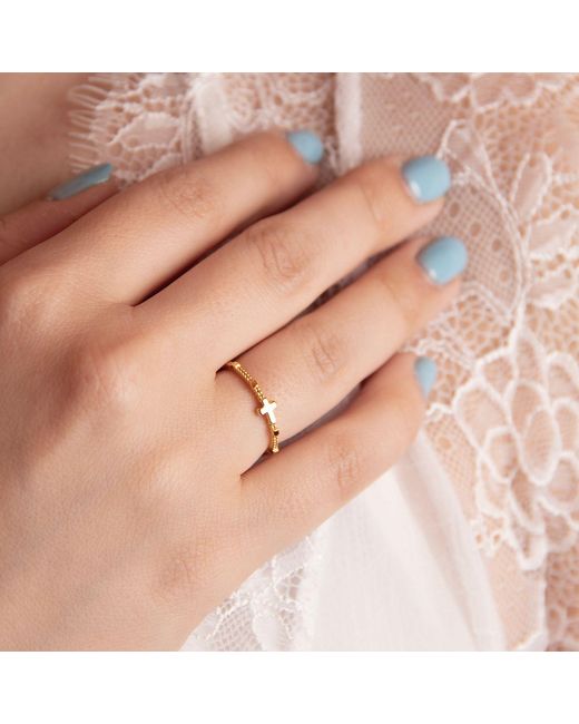 Belinda Jewelz Metallic Grace Cross Ring