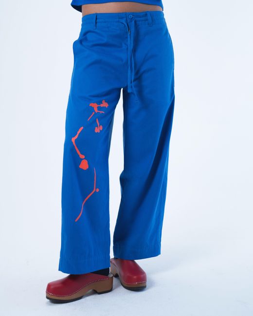 Lilia Munn Blue Organic Cotton Trouser –
