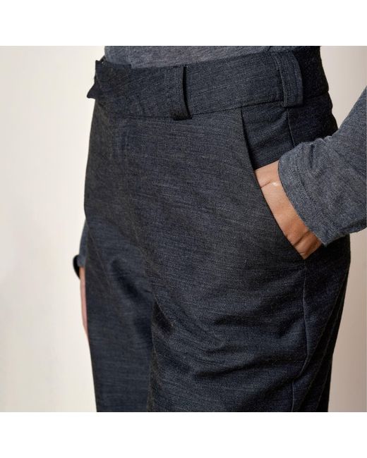 Gunda Hafner Ltd Blue Dark Mid Rise Straight Leg Merino Trousers