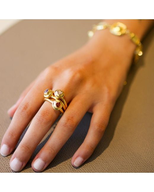 Kybele Studio Multicolor Amber Gemstone Ring