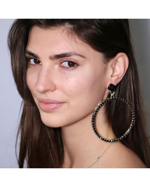 Vicki Sarge Black The Large Hoop Earrings