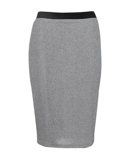 Conquista Gray Lurex Pencil Skirt