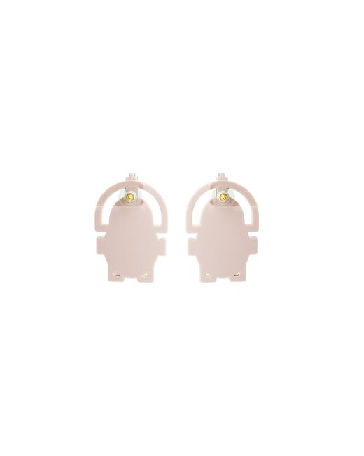 Gissa Bicalho Black Handmade Acrylic Earring Scarab Embroidered Candy