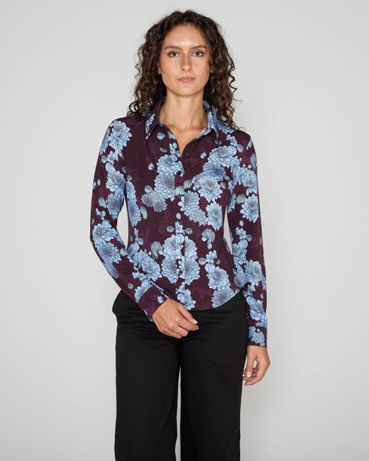 Lords of Harlech Blue Stephanie Serious Floral Shirt