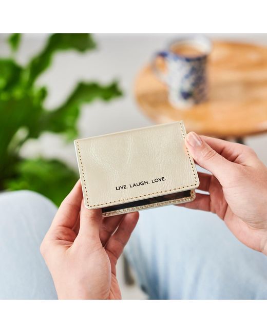 VIDA VIDA Natural Live Laugh Love Leather Travel Card Holder
