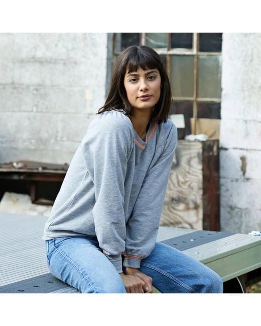 Cove Blue Sweatshirt With Neon Trim