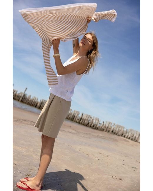 SALANIDA White Mare 100% Linen Tank Top