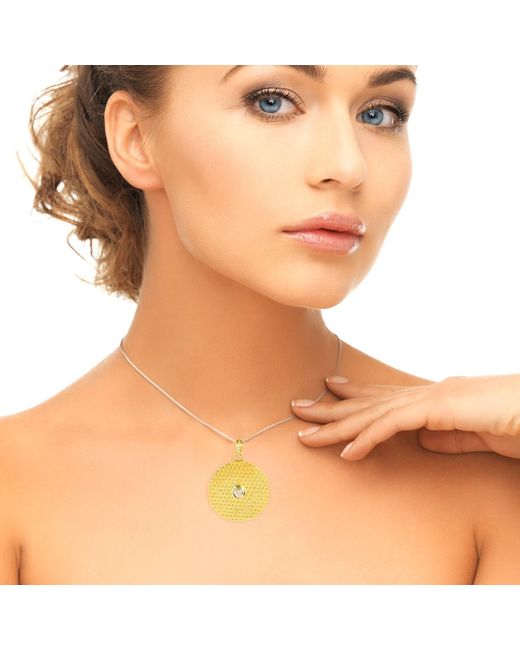 Artisan Metallic 14k Yellow Gold Natural Diamond Designer Pendant