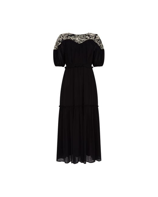 Rose & Nancy Black Rhea Lace Maxi Boho Dress