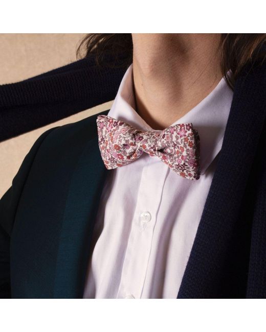 LE COLONEL Pink Burgundy Liberty Ava Bow Tie for men