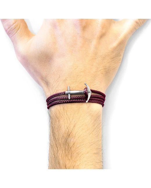 Anchor and Crew Purple Aubergine Admiral Anchor & Rope Bracelet for men