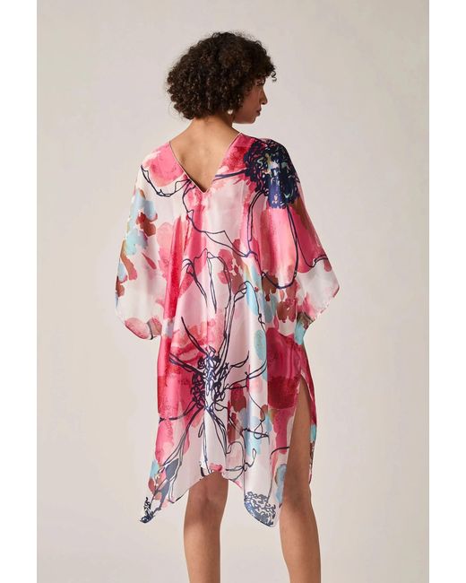 James Lakeland White Floral Sketch Kaftan