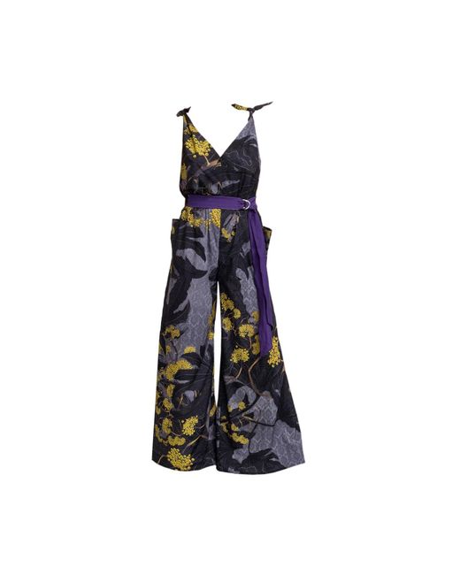 ARTISTA Blue Diana Printed Palazzo Leg Jumpsuit