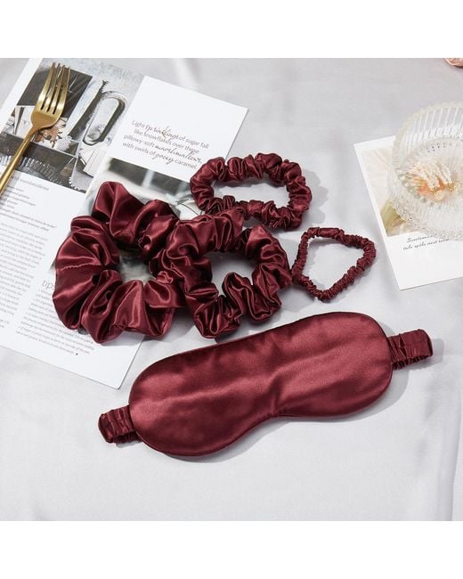 Soft Strokes Silk Red Pure Mulberry Silk Regular Scrunchie Set Of Five