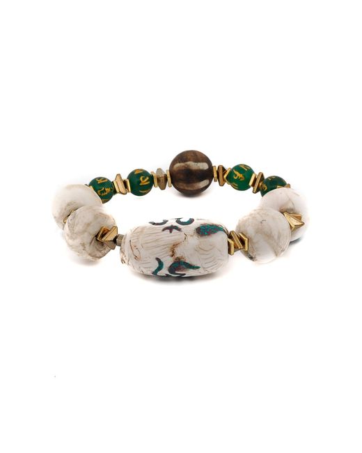 Ebru Jewelry Metallic Tibetan Mantra Yoga Meditation Beaded Bracelet Set