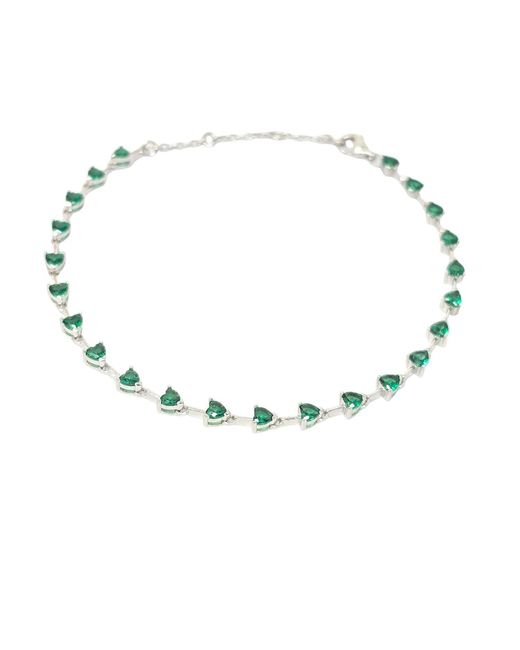 Harfi Metallic Emerald May Birthstone Heart Tennis Bracelet