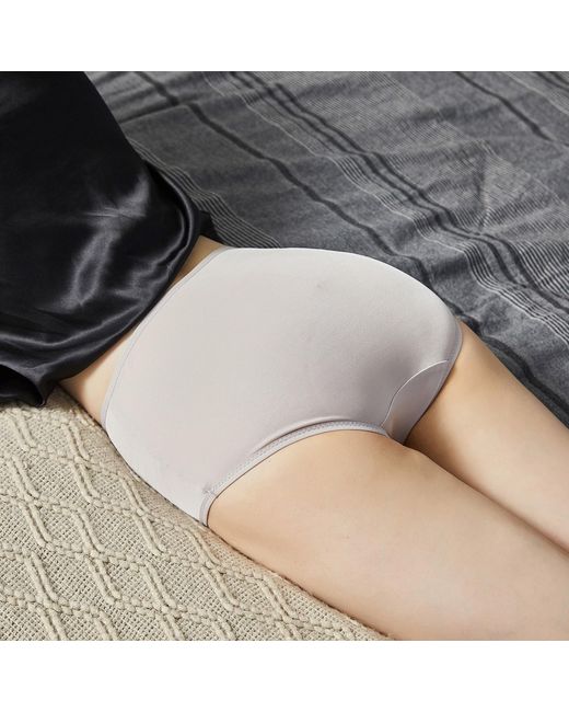 Soft Strokes Silk White Neutrals Set Of Two Knitted Silk Mid Rise French Cut Pantie Shimmer Collection